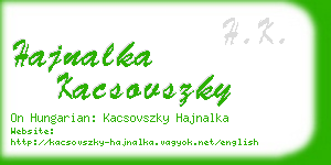 hajnalka kacsovszky business card